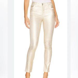Jonathan Simkhai gold coated jeans NWT